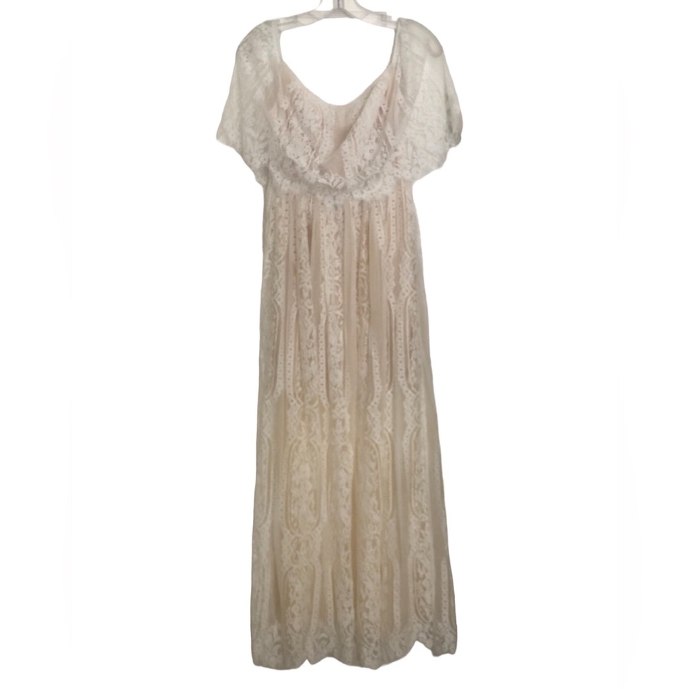 Baltic Born Caroline Lace Off Shoulder White Maxi Dress Size M NWT